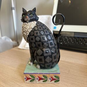 Jim Shore Heartwood Creek V4007498 "Lucky" Black Cat Resin Figurine Enesco 2006